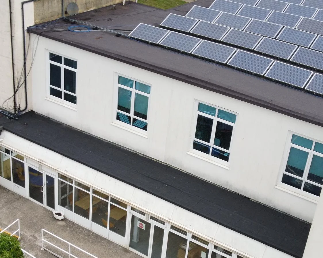 Commericla roof with solar panels